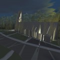Ny Valer Kirke Exterior View at Night
