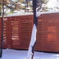 Sauna exterior in winter