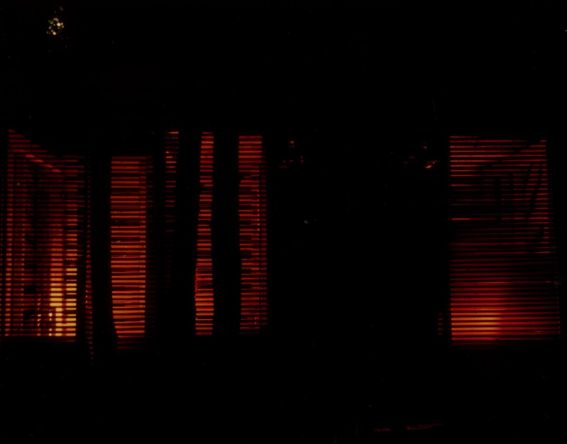 Sauna exterior at night